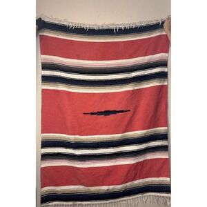 Made In Mexico Saltillo Blanket Southwestern Red Multi 48"x67" Benevolence LA